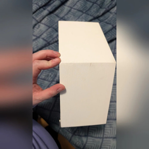 Handmade Blue And Purple Flowers Hexagon Wall Decor (EUC) - Picture 9 of 12